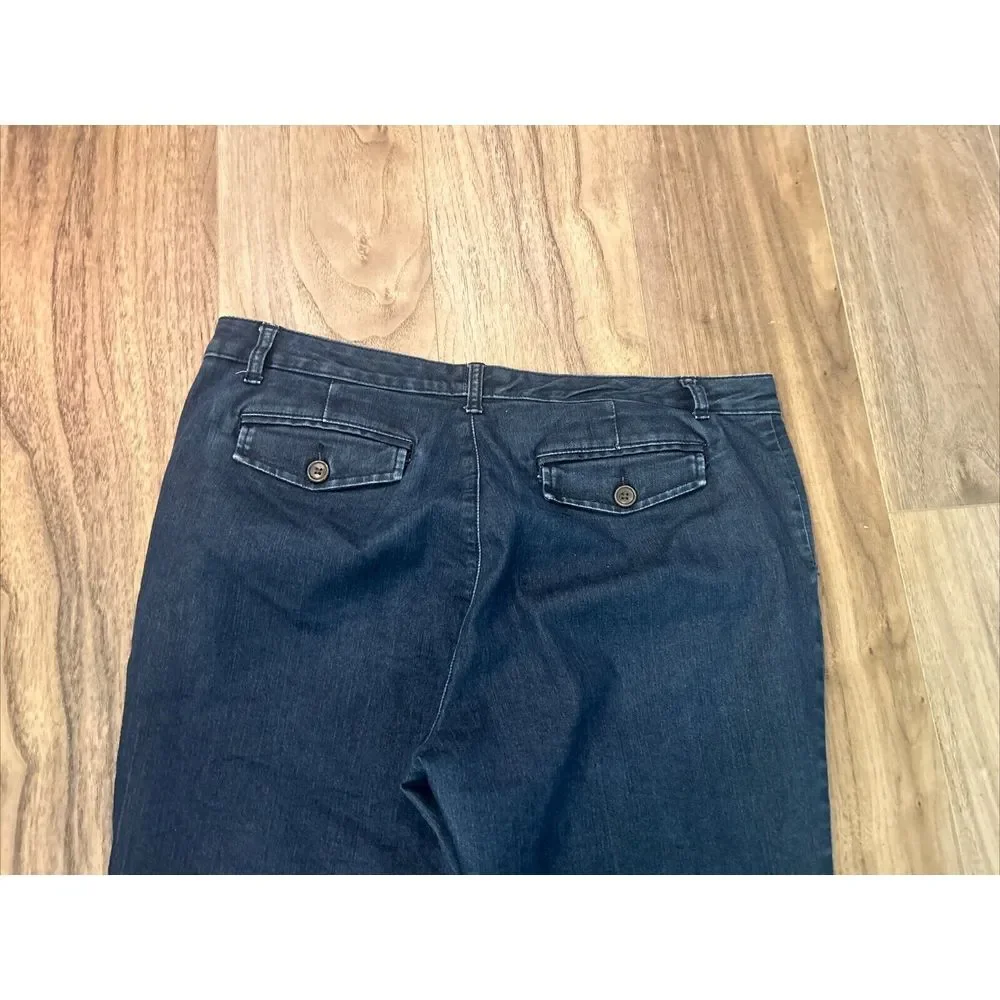Dana Buchman Signature Womens‎ Size 14 Dress Blue Jeans Mid Rise Dark Wash